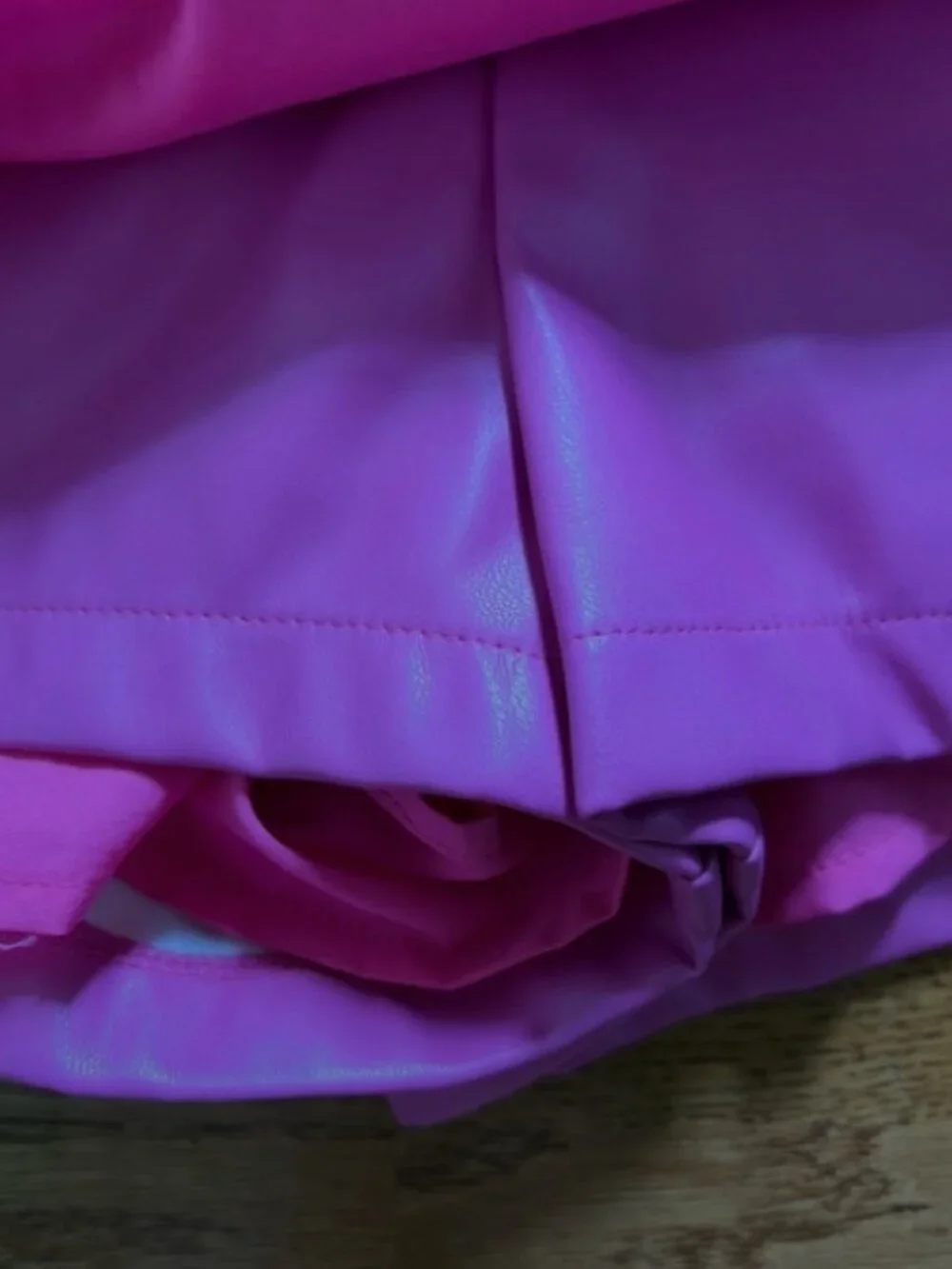 MORE TO COME Kamille Faux Leather Skort S Hot Pink Faux Mini Skirt Shorts Vegan